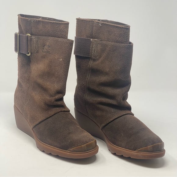Sorel Toronto Boots Womens 8 Brown Suede Mid Calf Wedge Heel NL2117-248 - Picture 6 of 16